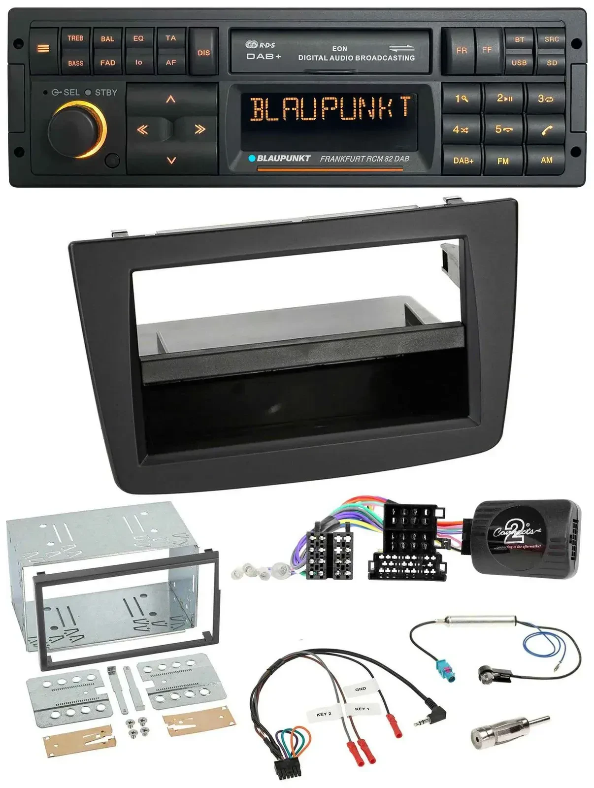 Blaupunkt USB DAB SD Lenkrad Bluetooth Autoradio für Alfa Mito 2008-2014 schwarz