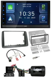 JVC DAB Bluetooth Lenkrad USB 2DIN Autoradio für Fiat Panda 2004-2007 grau