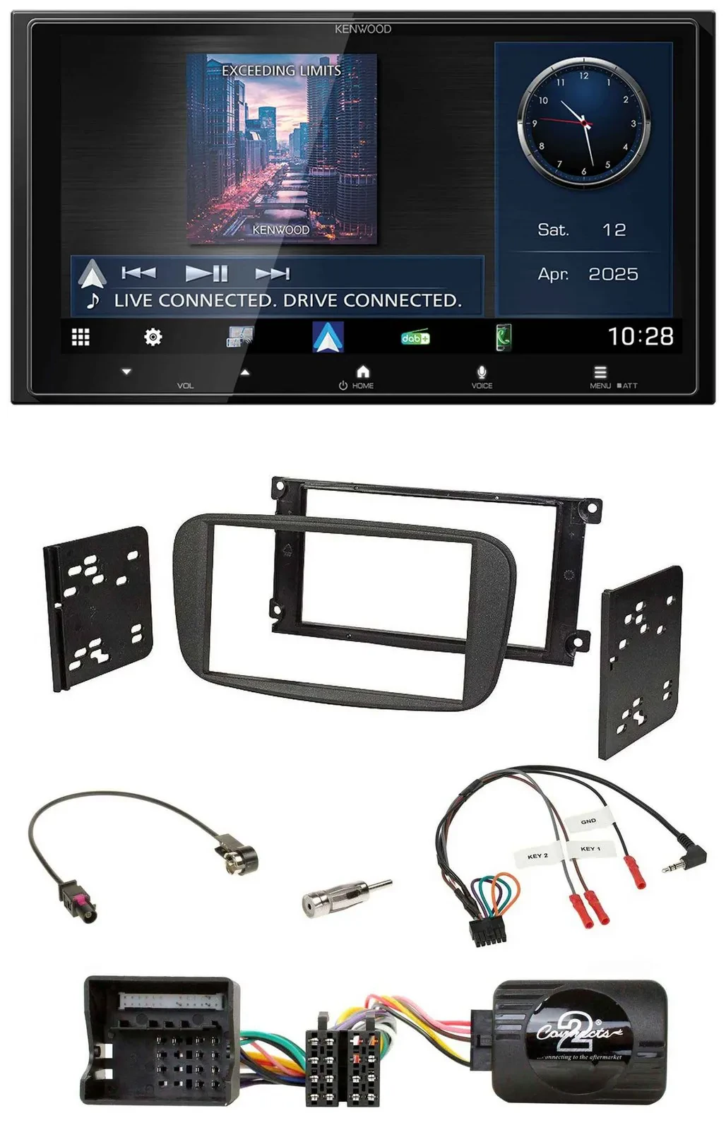 Kenwood Bluetooth 2DIN USB DAB Lenkrad Autoradio für Ford S-Max Mondeo 2007-2014