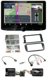 Kenwood Bluetooth DAB TMC 2DIN Lenkrad USB Navigation für Ford Focus C Max Galax