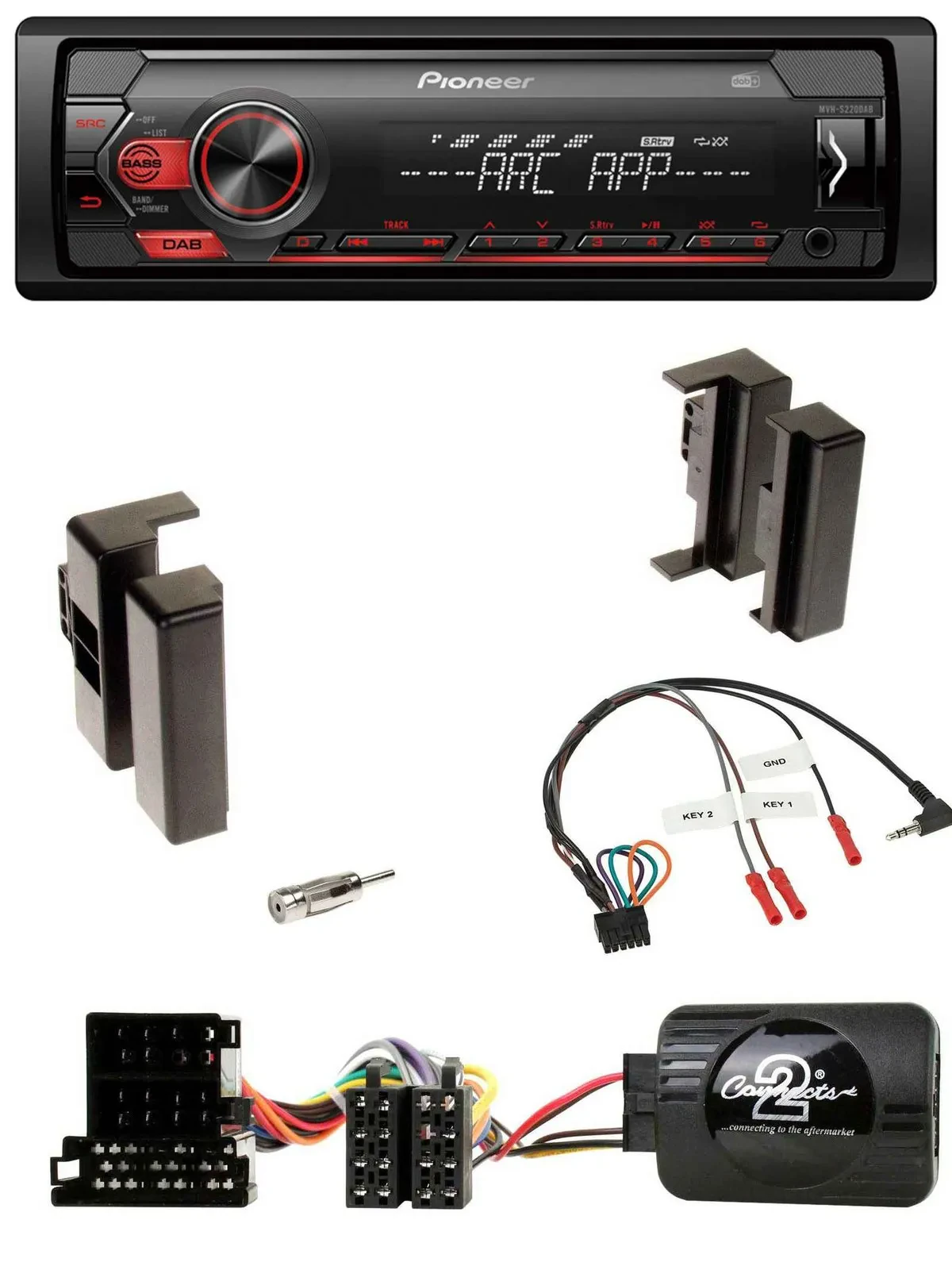 Pioneer DAB 1DIN MP3 Lenkrad USB Autoradio für Audi A4 B5 bis 99 A6 C4 bis 97 A8