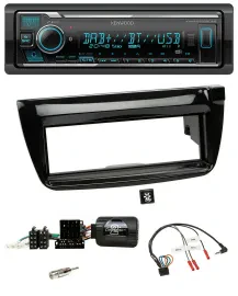 Kenwood Bluetooth Lenkrad DAB USB Autoradio für Fiat Doblo 2012-2015 piano