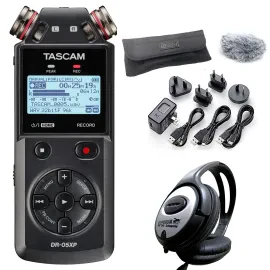 Tascam DR-05XP Audio-Recorder mit DR11GMK Zubehörset und keepdrum Kopfhörer
