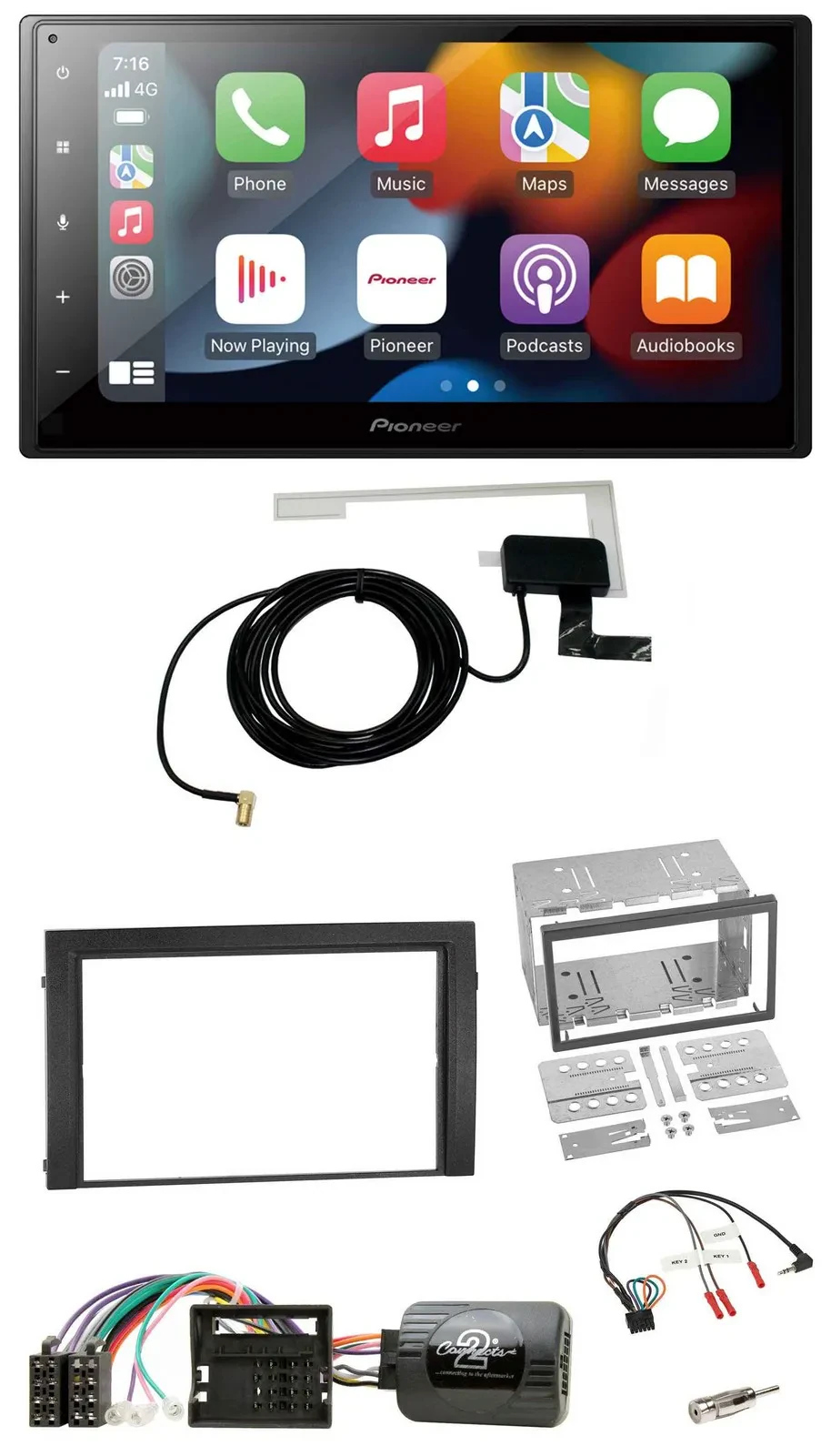 Pioneer Lenkrad USB Bluetooth DAB 2DIN Autoradio für Skoda Fabia 6Y 2004-2007 Qu