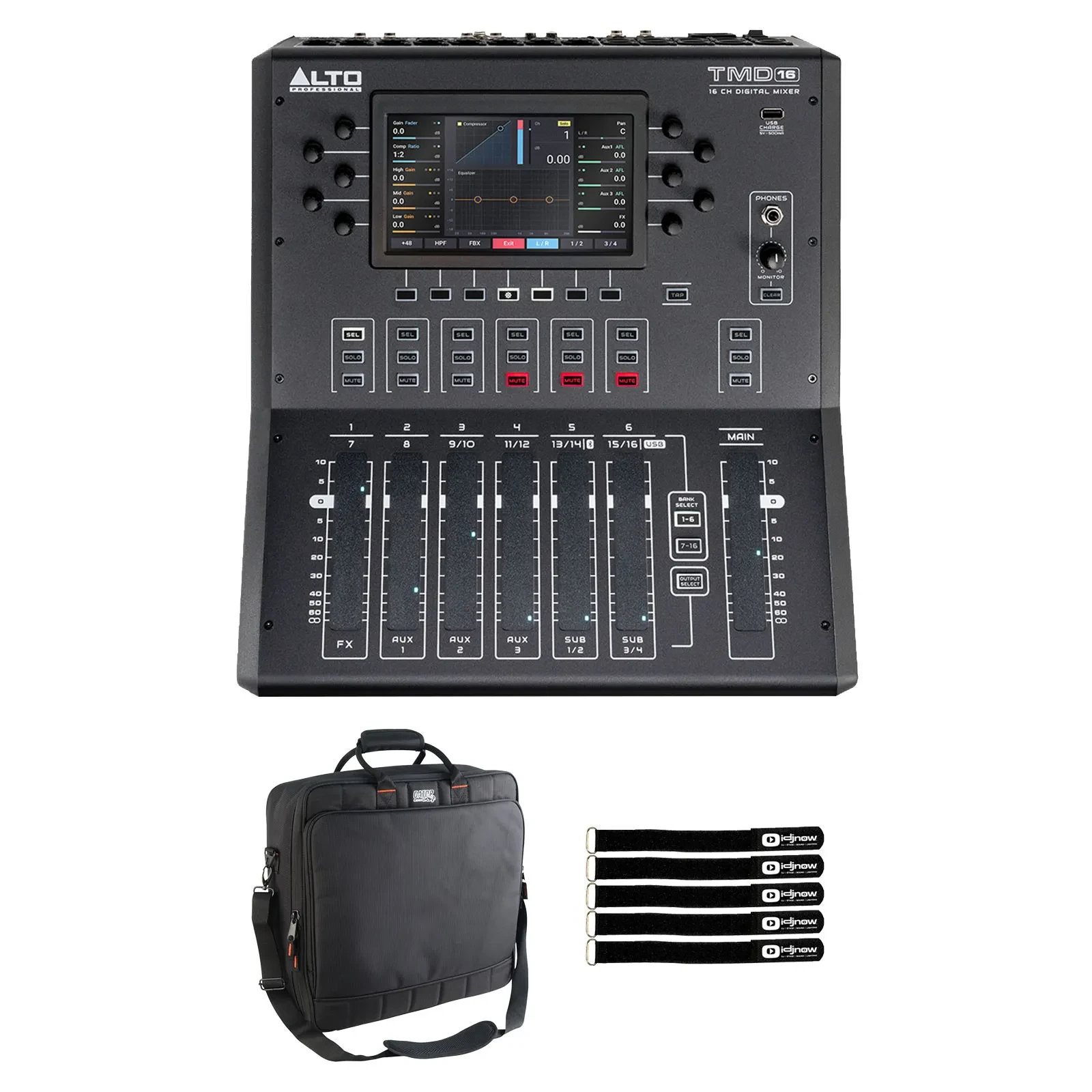 Alto Professional TMD16 16-Channel Digital Mixer Bluetooth & USB w Bag