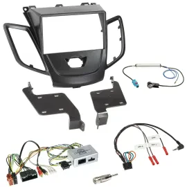 Einbauset Lenkradadapter Doppel DIN Autoradio für Ford Fiesta 10-17 schwarz