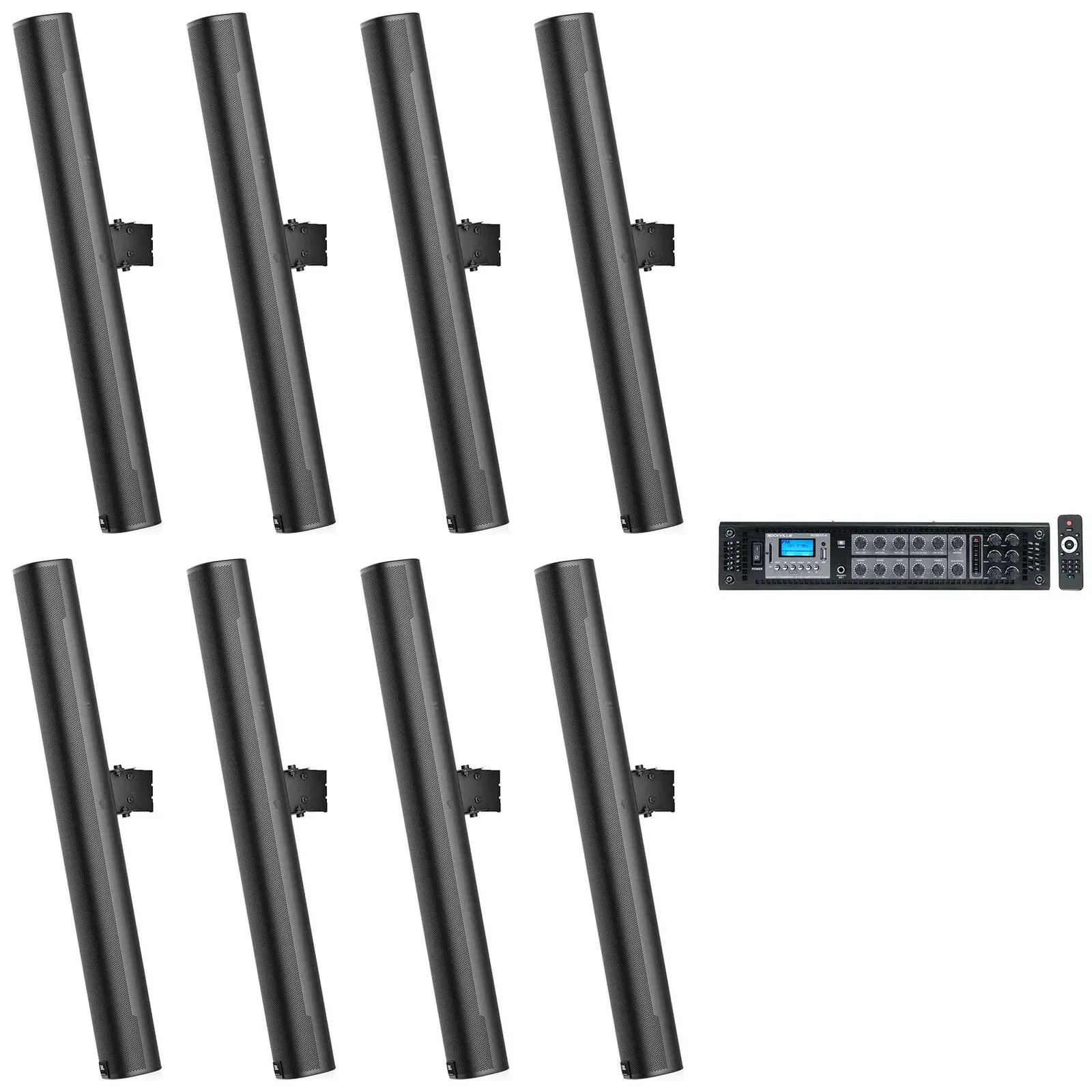 Настенная акустика Rockville RCS650-6+(8) JBL-COL800-BK с усилителем (8 штук)