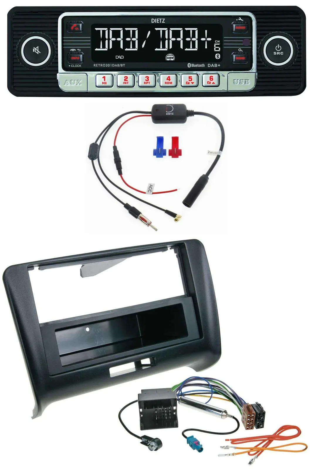 Dietz MP3 DAB Bluetooth USB Autoradio für Audi TT (2006-2014) - Quadlock