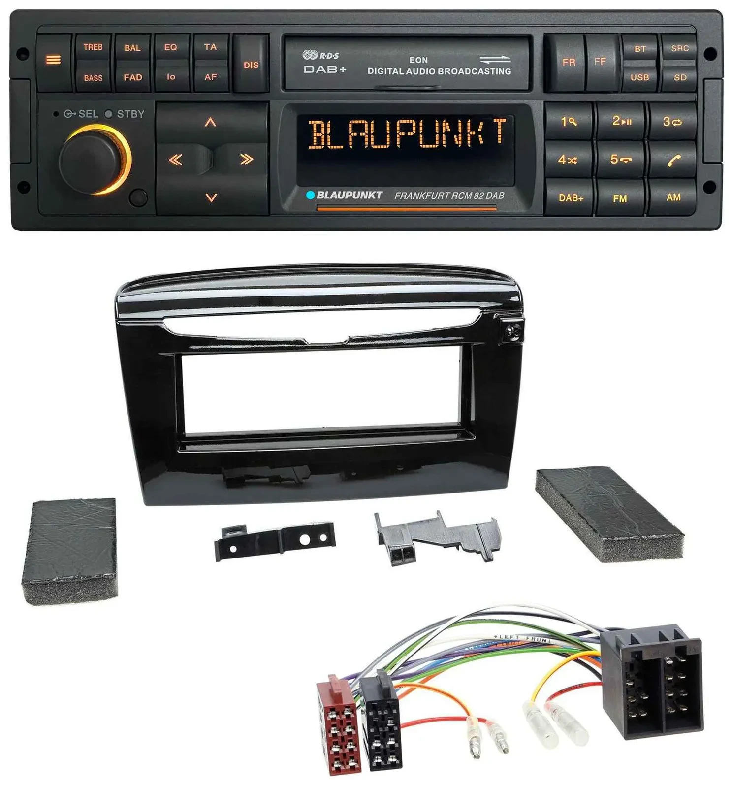 Blaupunkt USB DAB SD MP3 Bluetooth Autoradio für Lancia Y ab 12 schwarz glänzend
