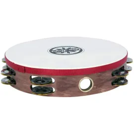 Gon Bops 10" Double-Row Jingles Wooden Tambourine with Head