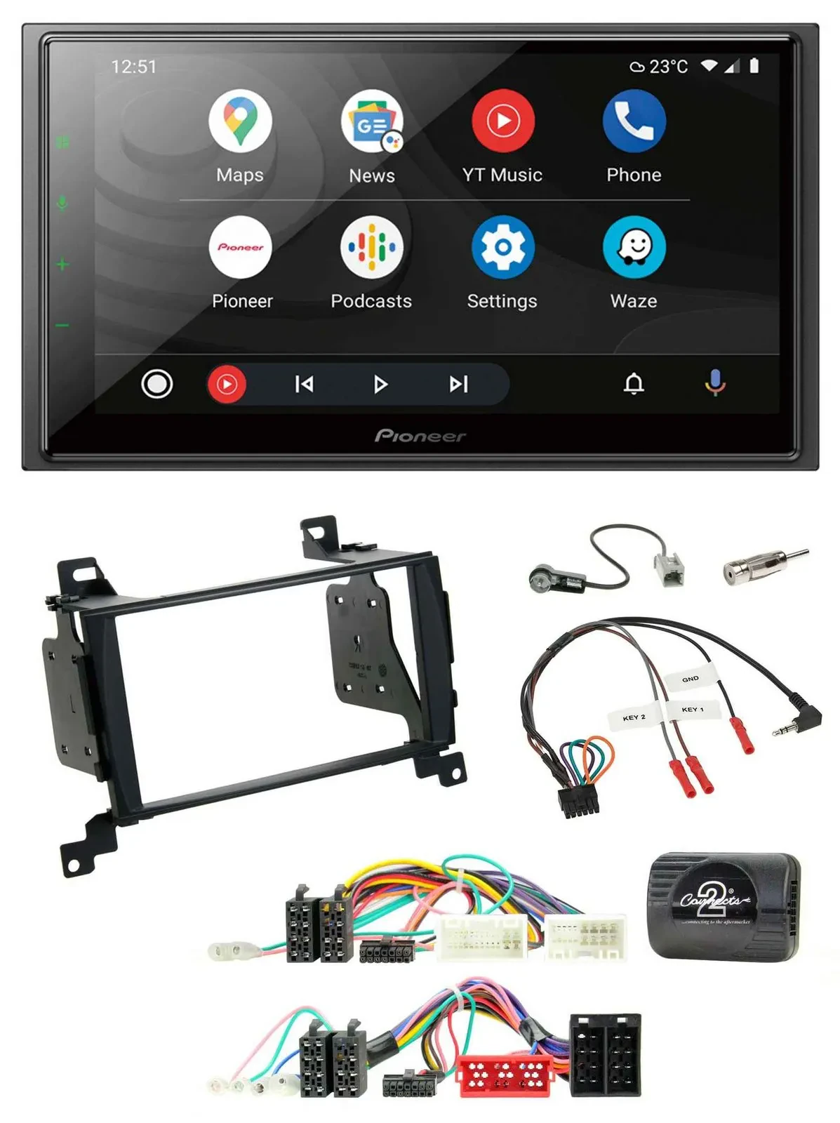 Pioneer USB 2DIN DAB Lenkrad Bluetooth Autoradio für Hyundai Santa Fe 2010-2012