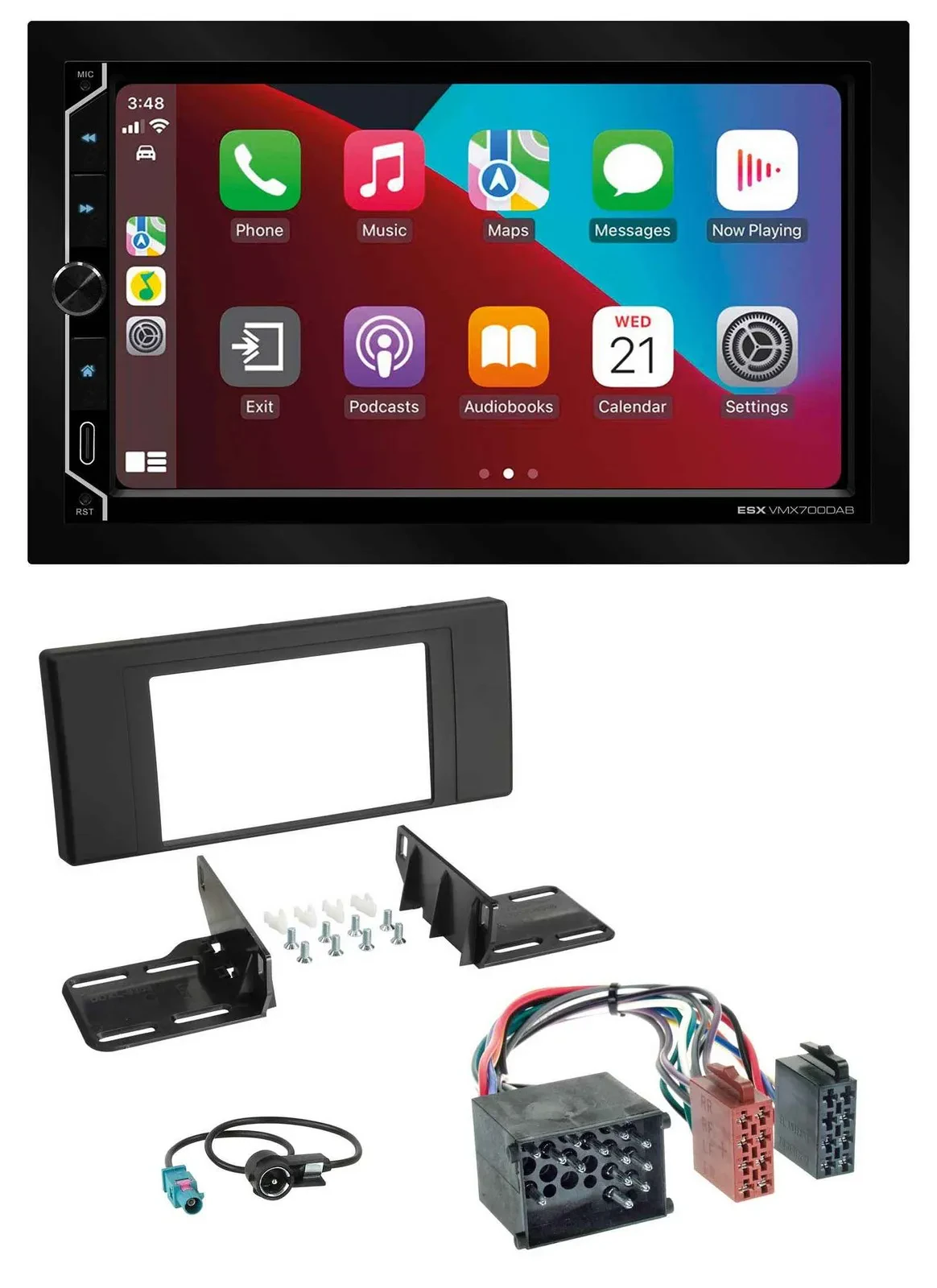 ESX 2DIN DAB USB MP3 Bluetooth Autoradio für BMW X5 (E53 2000 2002)