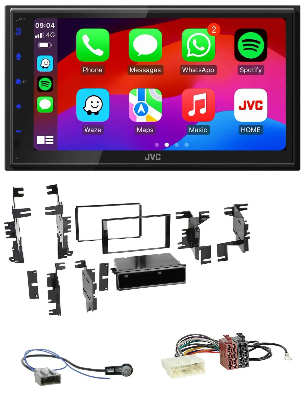 JVC Bluetooth 2DIN MP3 DAB USB Autoradio für Nissan Micra 13-17 schwarz glänzend