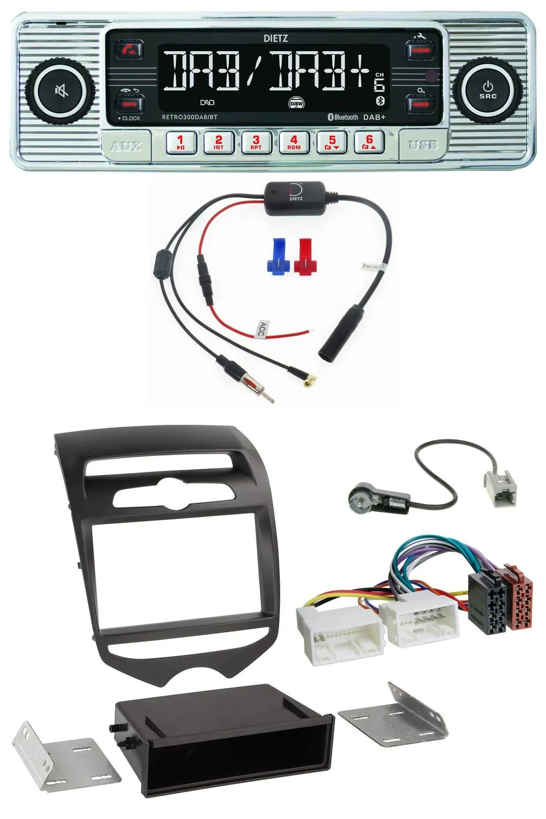 Dietz DAB USB MP3 Bluetooth Autoradio für Hyundai ix20 (ab 10) man. Klima