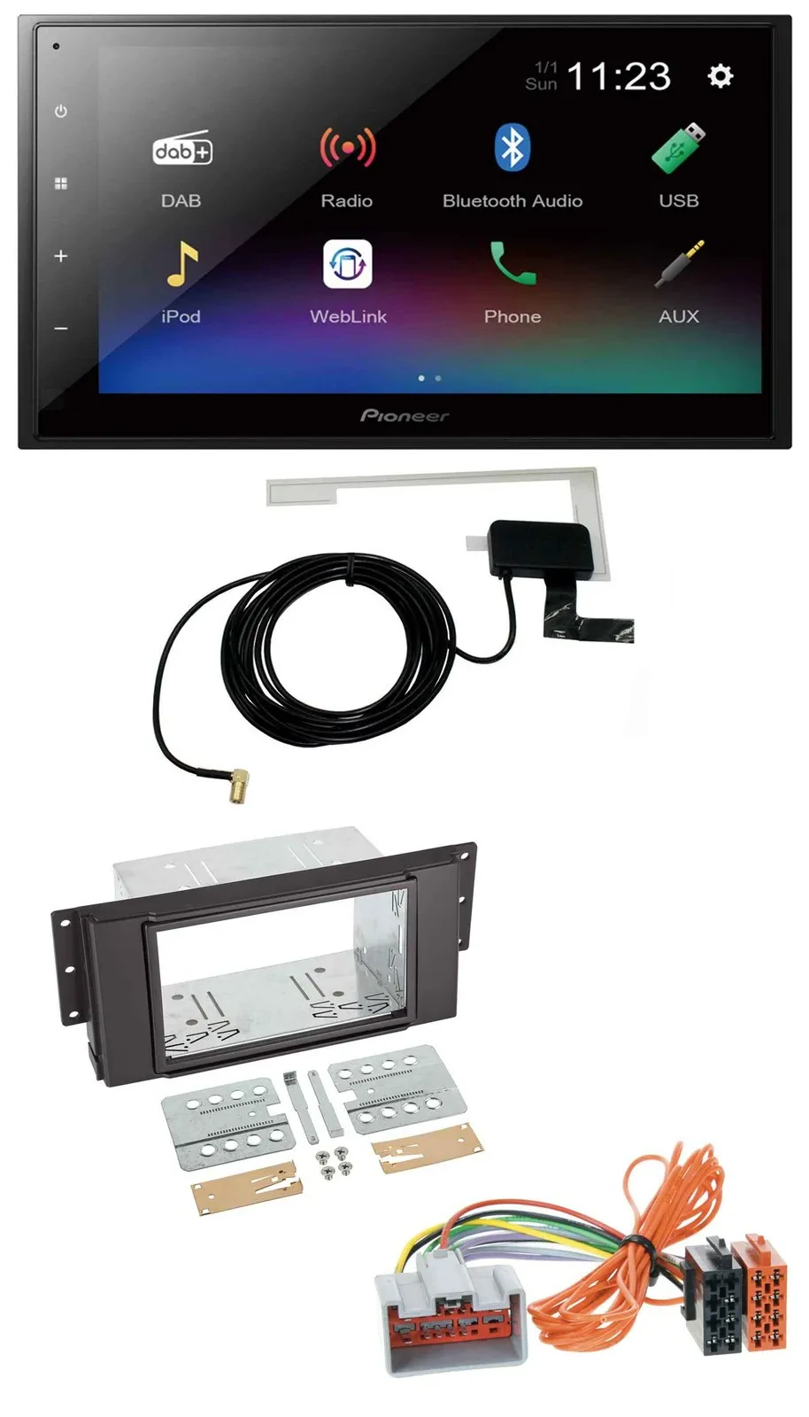 Автомагнитола для Land Rover Freelander (2011–2012) Pioneer 2-DIN, DAB, Bluetooth, USB, MP3