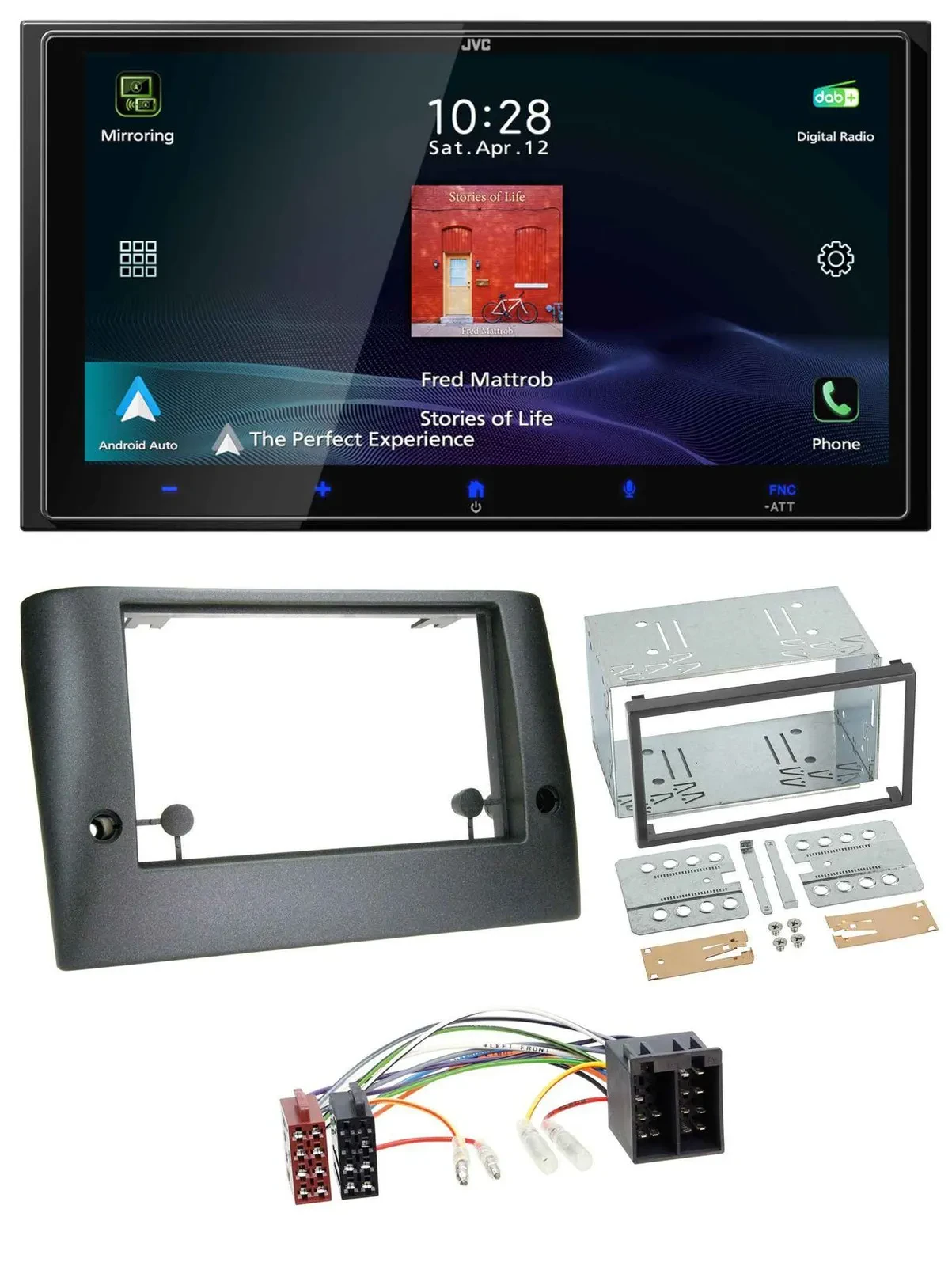 JVC USB Bluetooth 2DIN DAB MP3 Autoradio für Fiat Stilo (ab 2005)