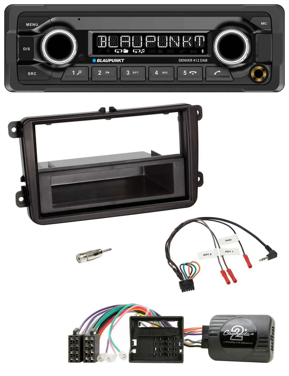 Blaupunkt Bluetooth DAB Lenkrad USB Autoradio für Skoda Fabia 5J 2007-2014