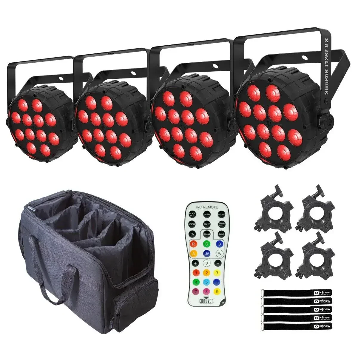 Светодиодный прибор Chauvet DJ SlimPAR T12 BT ILS RGB LED Compact с аксессуарами (4 штуки)
