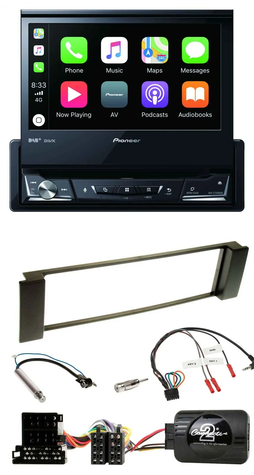 Pioneer DVD Bluetooth DAB USB Lenkrad Autoradio für Audi A3 A6 2000-2004