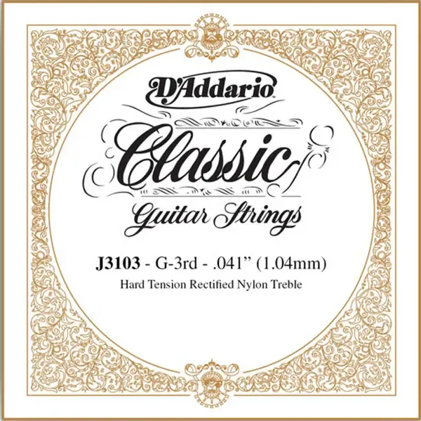 Струна одиночная D'Addario J3103 Hard Tention Nylon 041