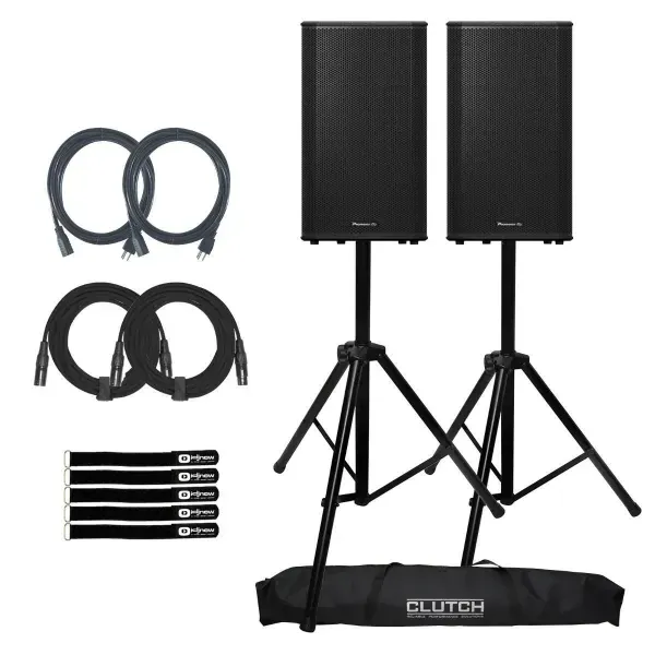 Pioneer DJ XPRS152 15" Active Loudspeakers 2-Pack with Stands