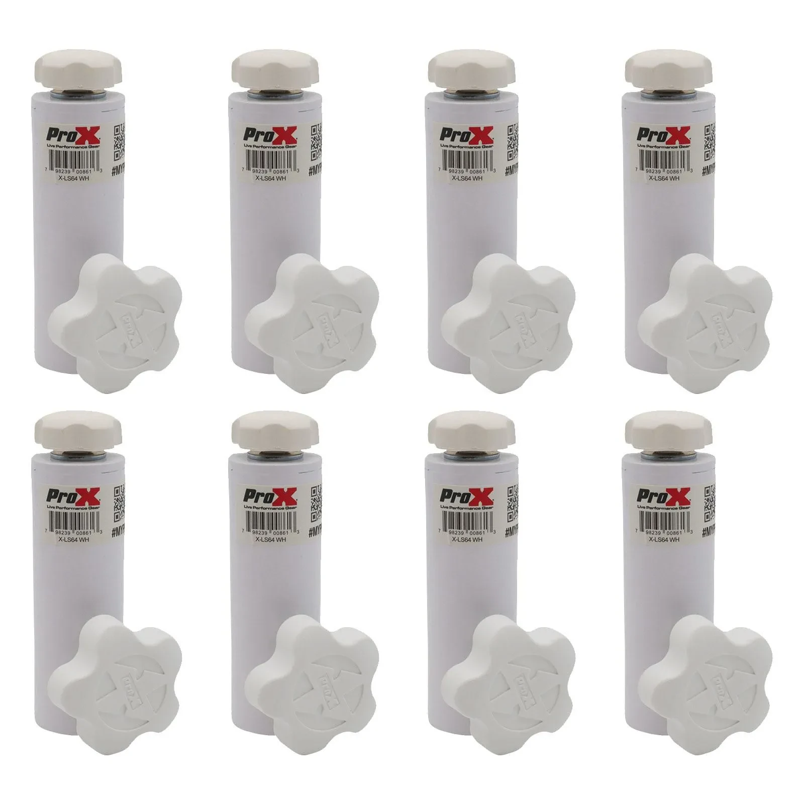 Крепление для света ProX X-LS64WH 1 3/8", Single Stud, M8, белый (набор, 8 шт)