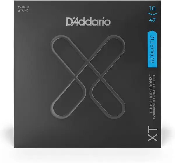 Струны для 12-струнной акустической гитары D'Addario XTAPB1047-12 10-47, бронза фосфорная с антикоррозионным покрытием