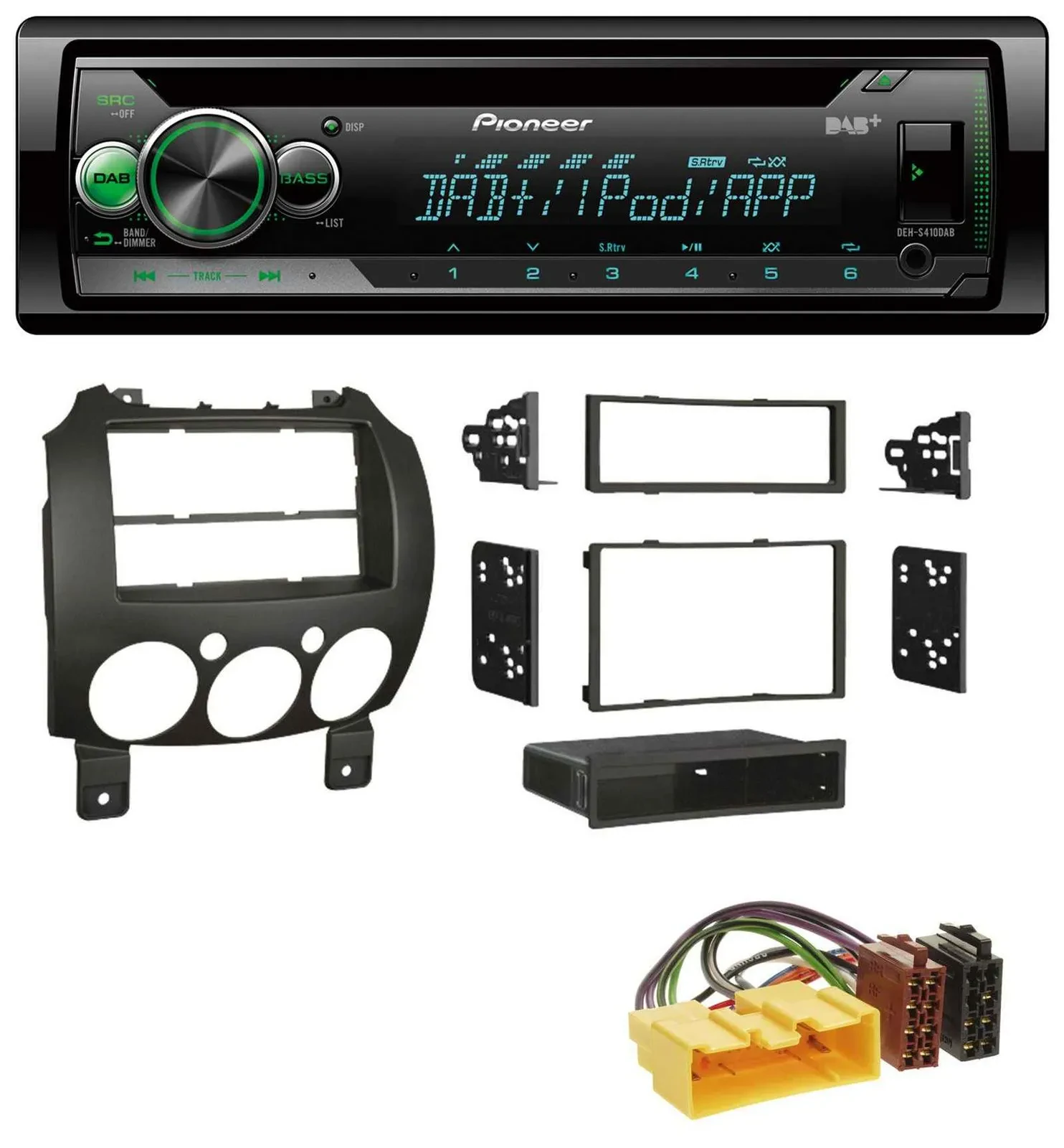 Pioneer USB MP3 DAB AUX CD Autoradio für Mazda 2 (ab 2007)