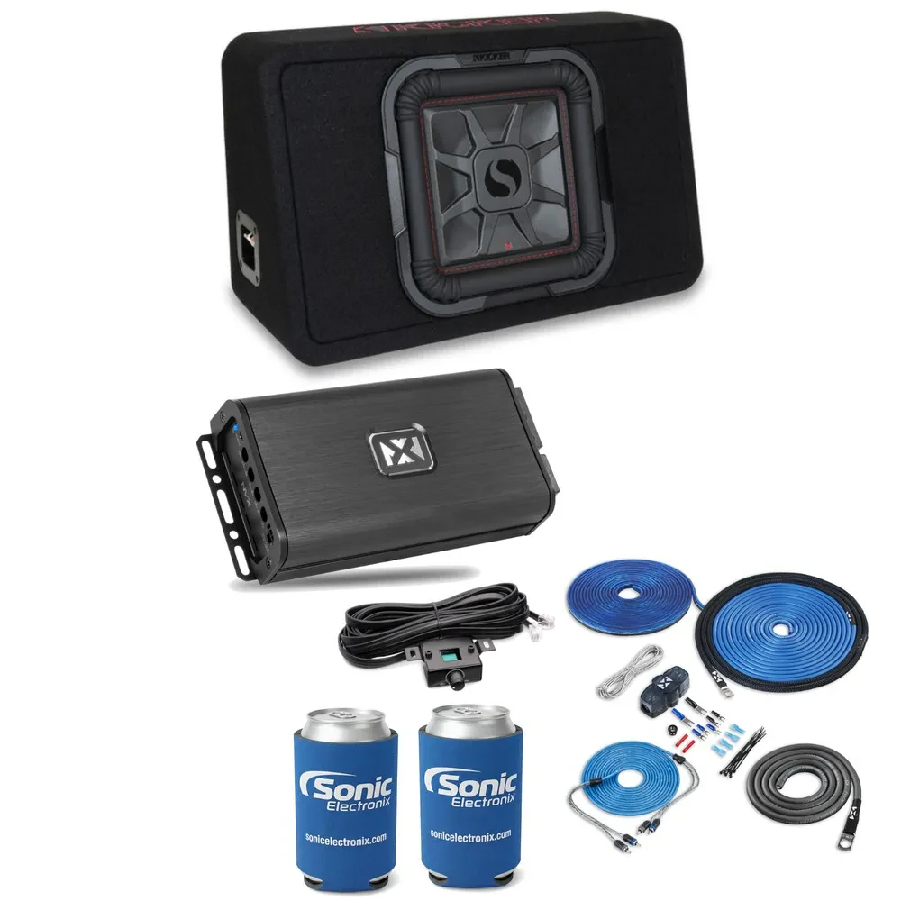 Сабвуферный комплект для авто Kicker TL7T102 + NVX Amp 10", 2 Ом, в корпусе, с комплектом установки (набор)