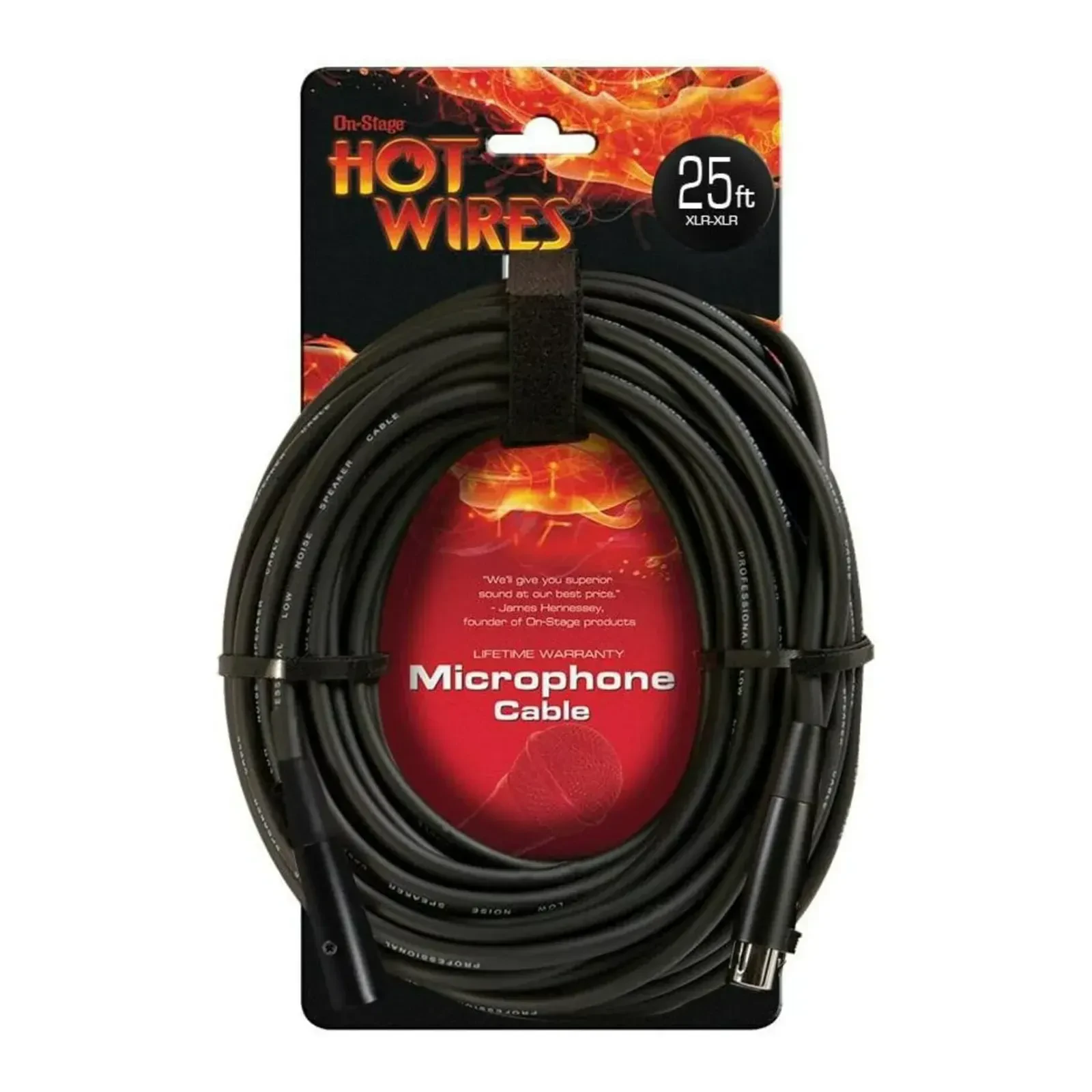 Микрофонный кабель OnStage MC1225XLR Hot Wires Black 1.5 м