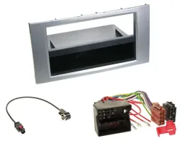 Einbauset DIN Autoradio für Ford Kuga Fusion Transit 05-12 silber