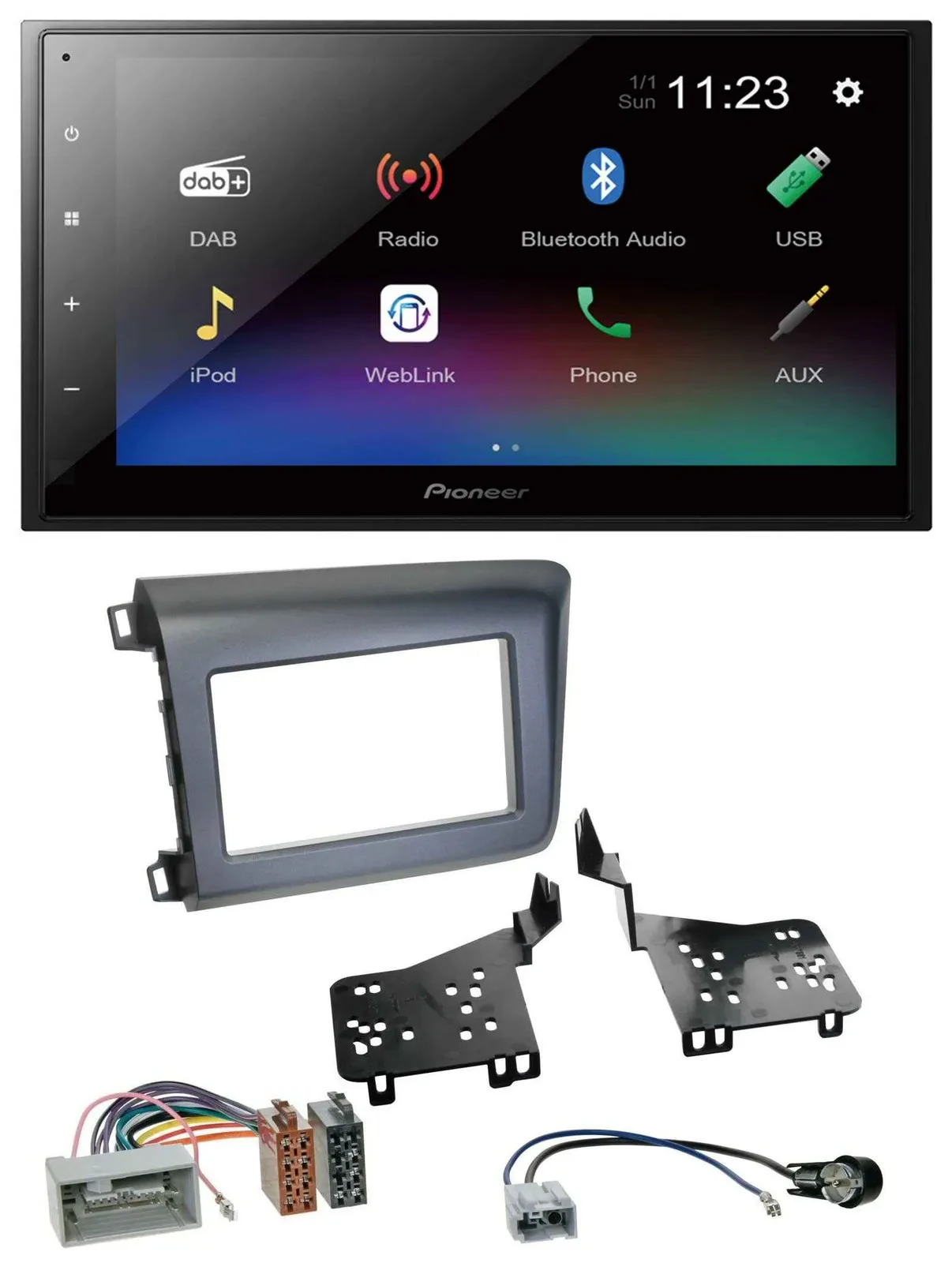 Pioneer USB Bluetooth DAB 2DIN MP3 Autoradio für Honda Civic US Modelle 2012-201