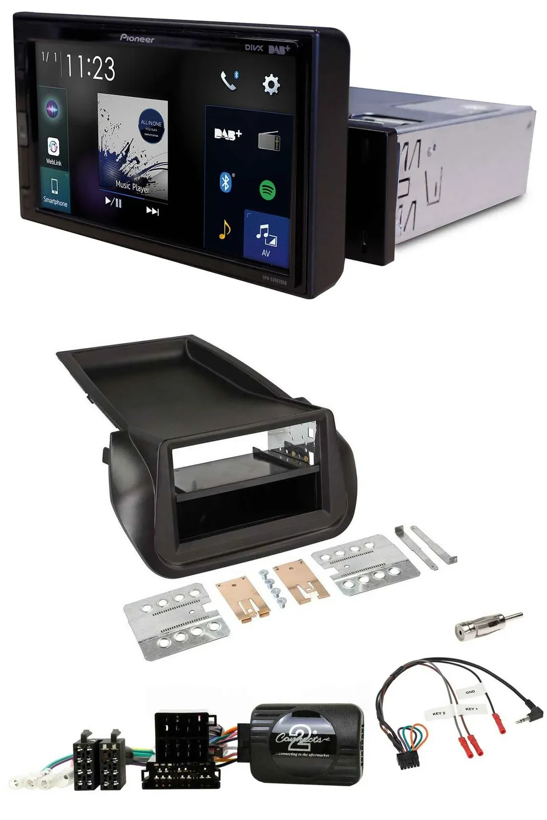 Автомагнитола Pioneer DAB, Bluetooth, USB для Fiat Fiorino (с 2008)