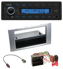 Автомагнитола VDO 1DIN USB MP3 AUX серебристая для Ford Galaxy/Focus/C-Max/S-Max (2003–2007)