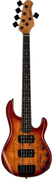 Бас-гитара Sterling StingRay 5 HH RAY35HH 5-String Spalted Maple Bass, Blood Orange Burst