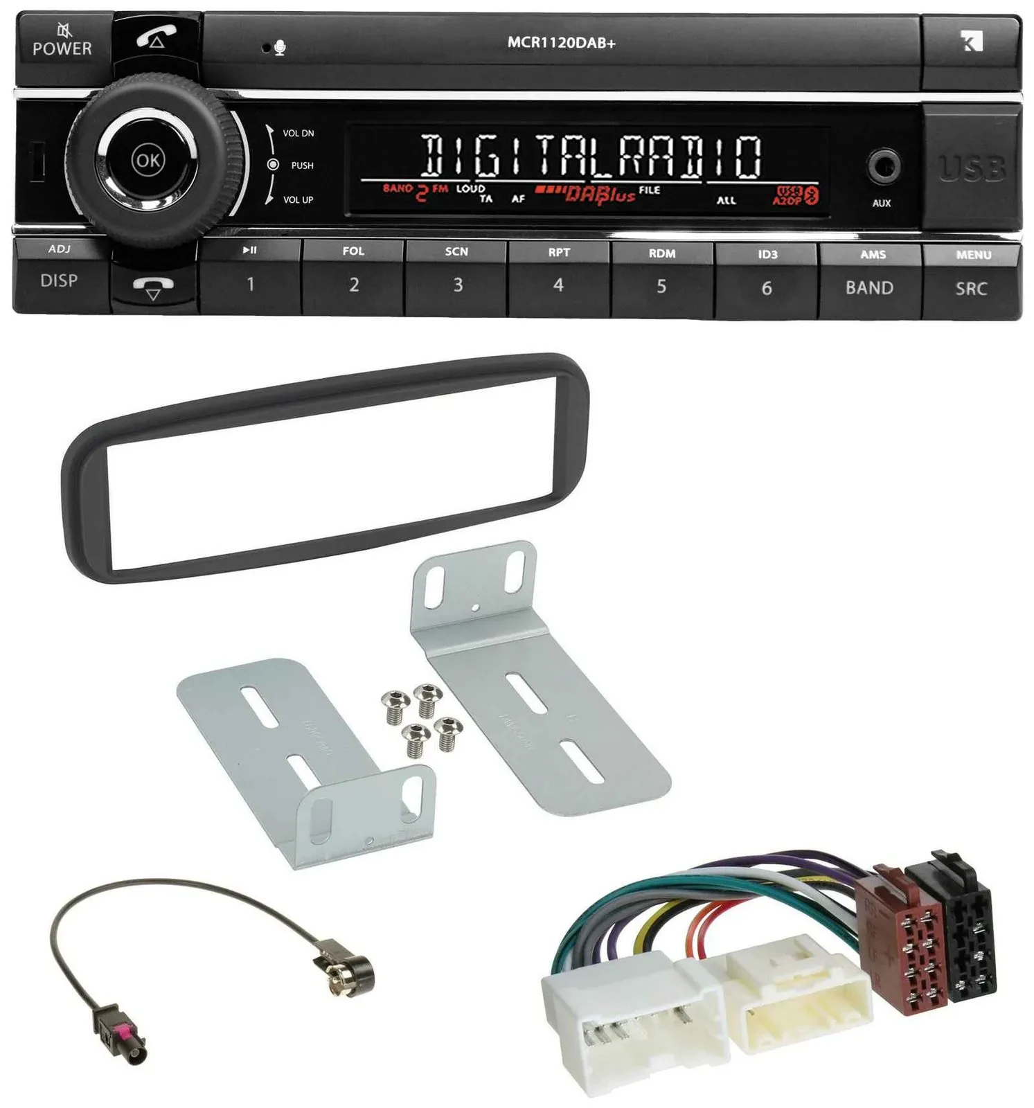 Kienzle Bluetooth MP3 USB DAB Autoradio für Renault Clio (2012-2017)