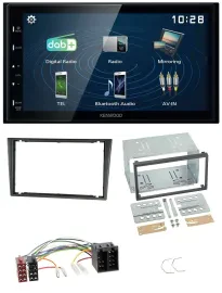 Kenwood 2DIN Bluetooth MP3 USB DAB Autoradio für Opel Combo C Corsa C Tigra Meri