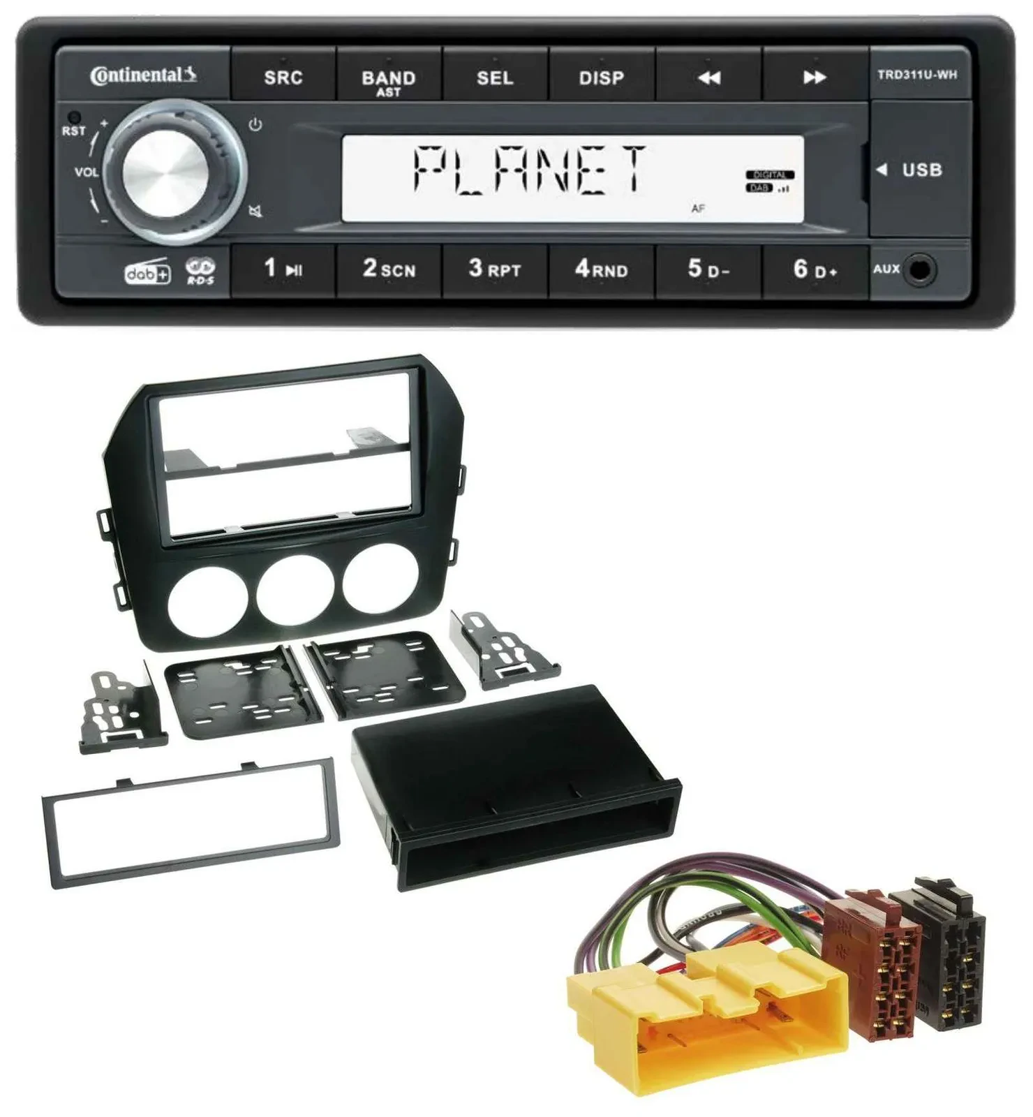 Continental MP3 AUX USB DAB 1DIN Autoradio für Mazda MX-5 (ab 2008)