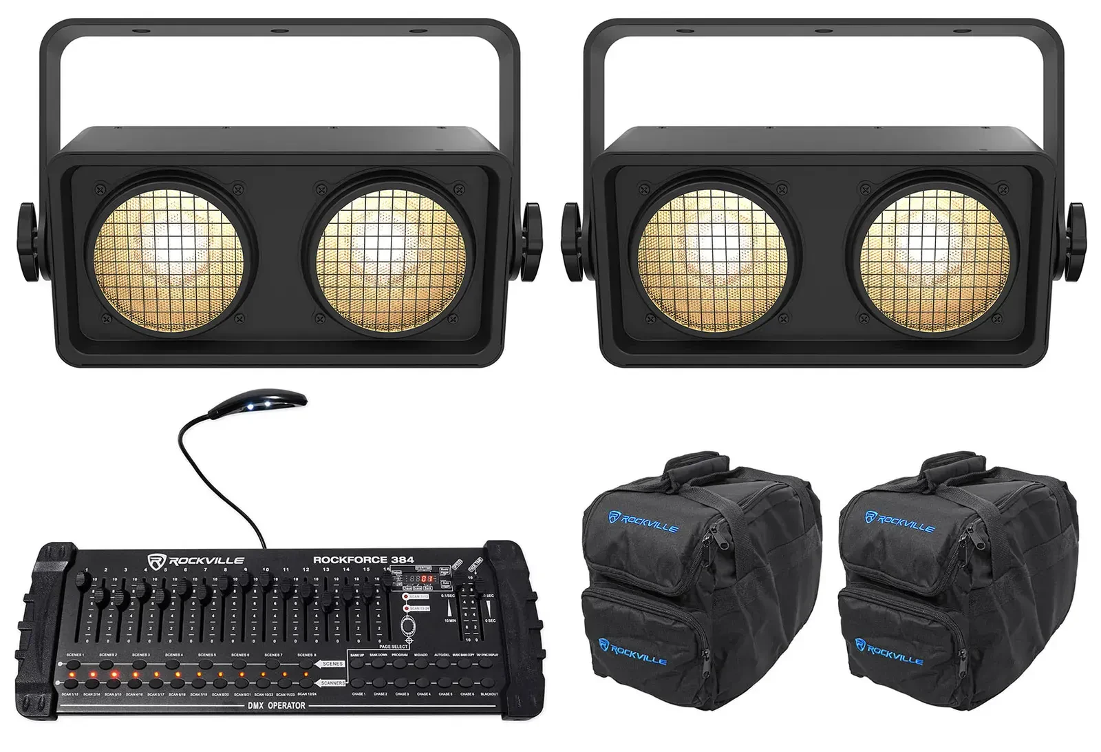 Светодиодный прибор Chauvet DJ Shocker 2 COB LED с DMX-пультом и кабелем (пара)