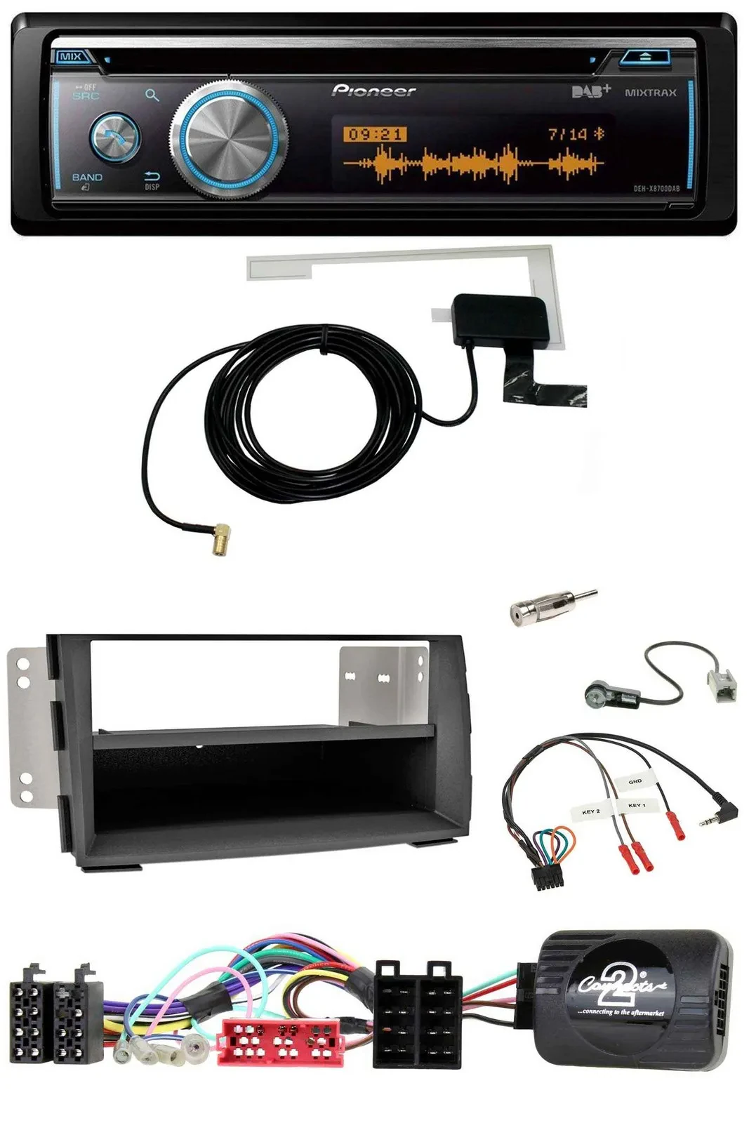Автомагнитола для Kia Venga (2010–2019) Pioneer Bluetooth DAB USB CD с поддержкой кнопок на руле