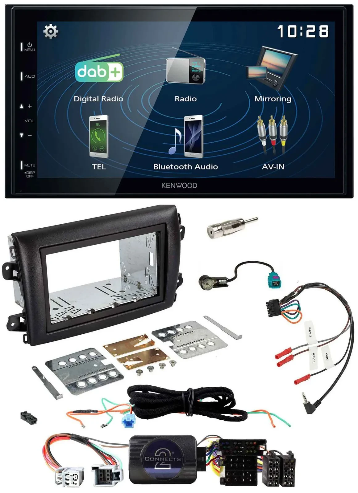 Автомагнитола для Fiat Ducato Serie 8 Kenwood 2DIN Bluetooth USB DAB