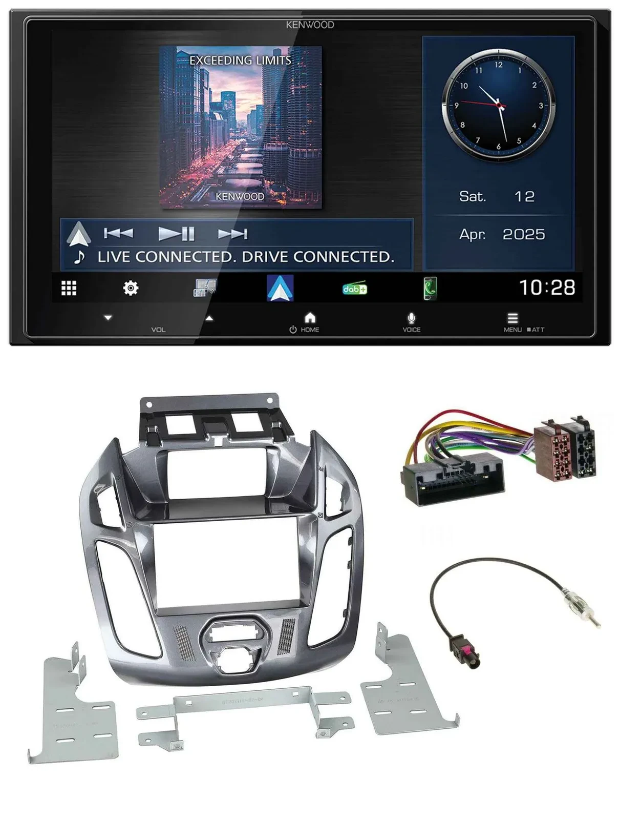 Kenwood Bluetooth 2DIN USB DAB MP3 Autoradio für Ford Transit Connect mit Displa