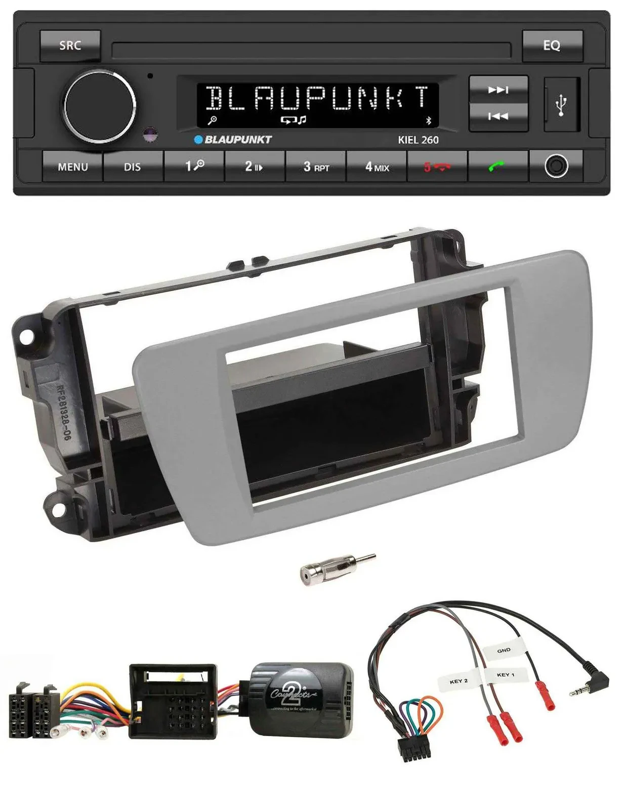 Blaupunkt USB DAB Bluetooth Lenkrad Autoradio für Seat Ibiza dublingrau
