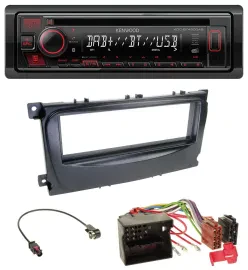 Kenwood MP3 CD USB Bluetooth DAB Autoradio für Ford Mondeo S-Max 07-14 schwarz