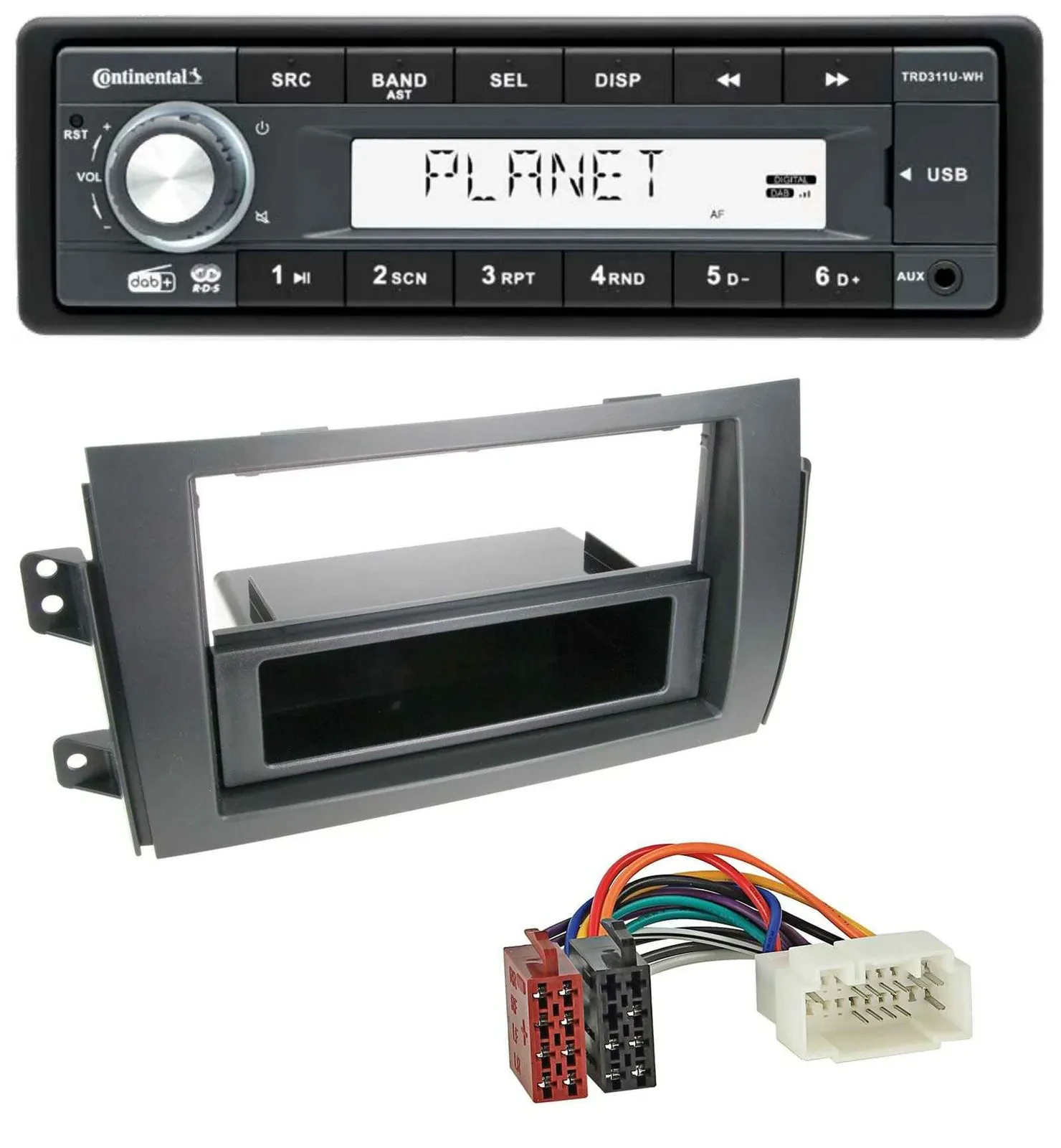 Continental MP3 AUX USB DAB 1DIN Autoradio für Fiat Sedici, Suzuki SX 4