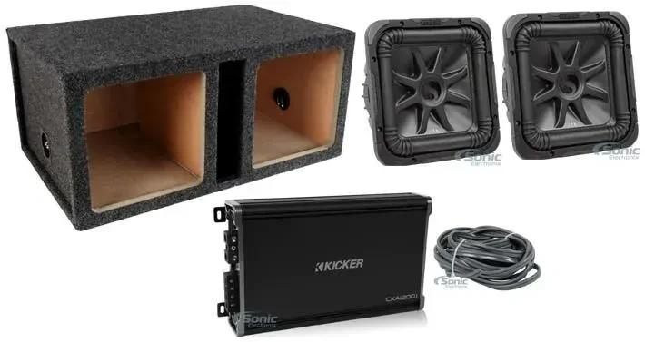 Сабвуфер для авто Kicker Solo-Baric L7S102 10" (набор, 2 шт.) + усилитель CXA1200.1, сабвуферный короб