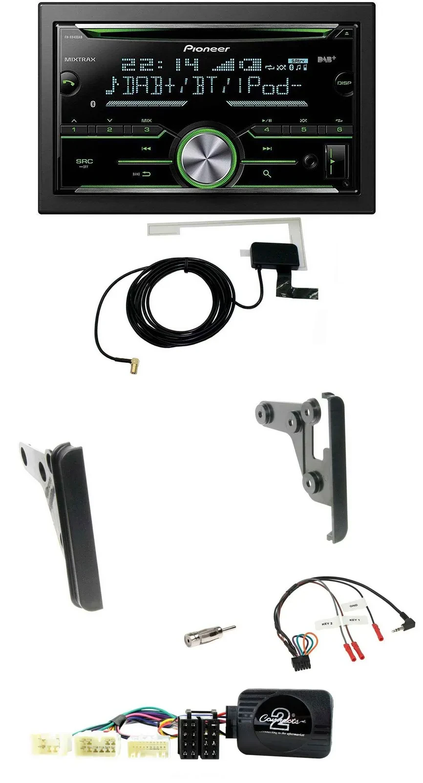 Автомагнитола Pioneer CD USB Bluetooth 2DIN DAB для Toyota RAV4 2001–2005