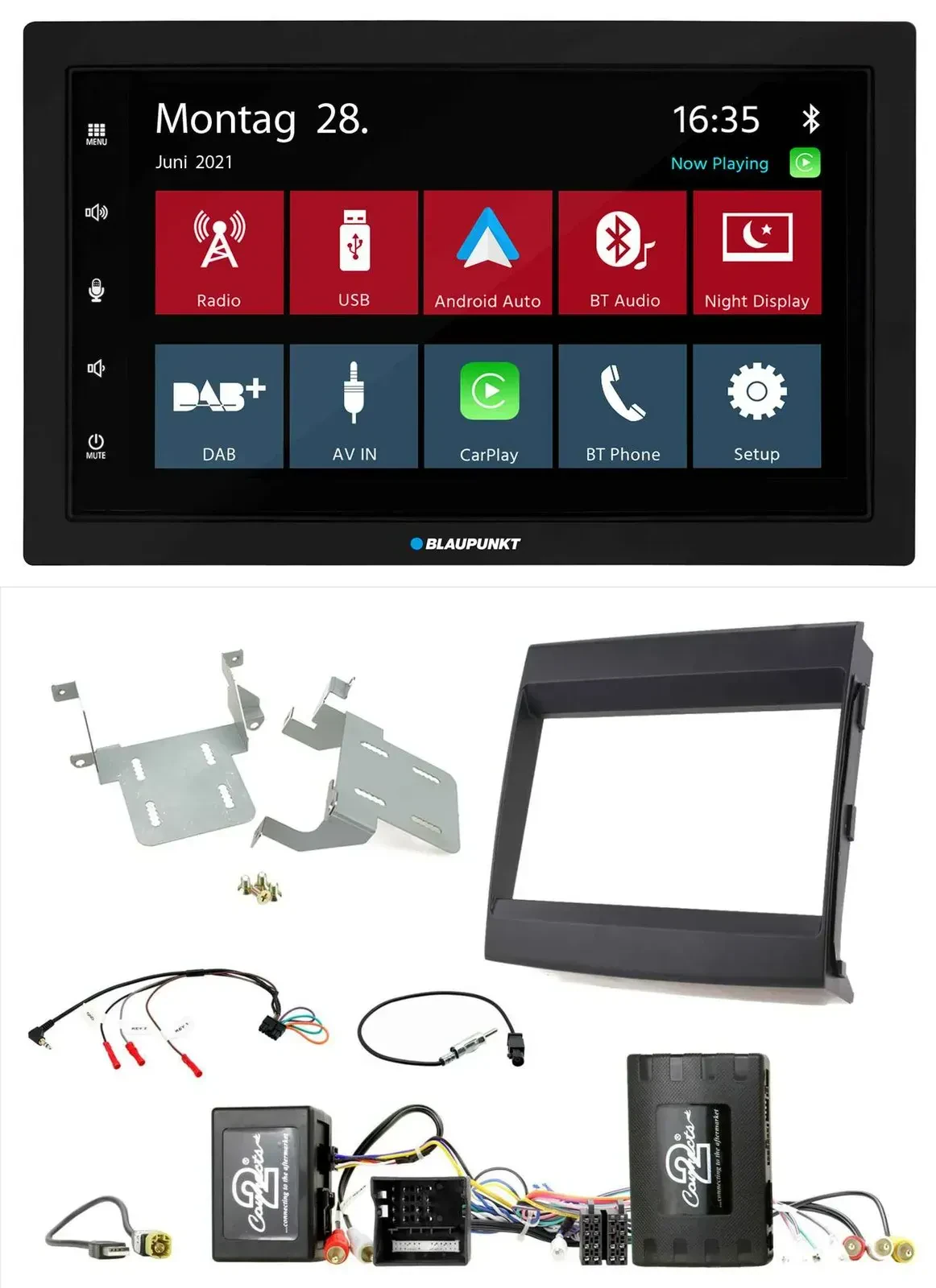 Blaupunkt Lenkrad Bluetooth DAB 2DIN USB Autoradio für Porsche Cayenne Soundsyst