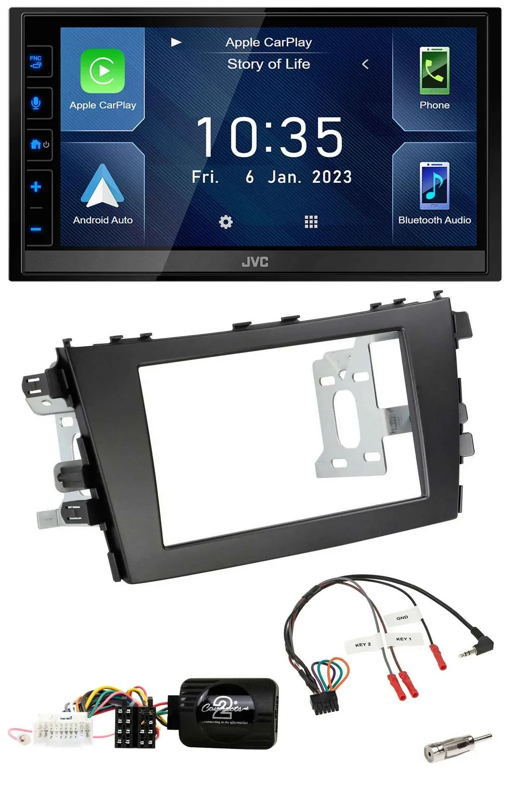 JVC DAB Bluetooth Lenkrad USB 2DIN Autoradio für Suzuki Celerio LF ab 2014