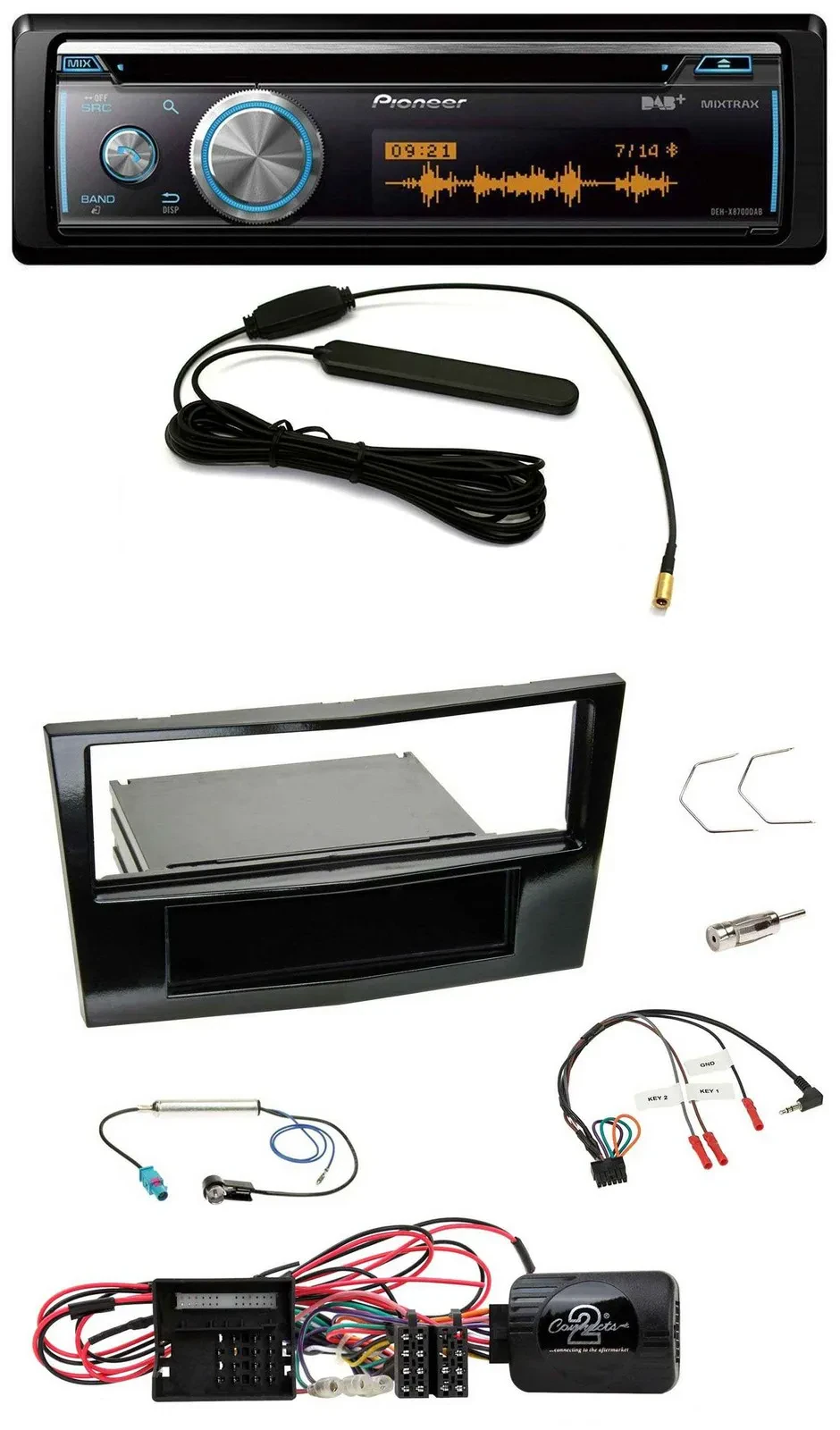 Pioneer CD USB Bluetooth DAB Lenkrad Autoradio für Opel Corsa D Klavierlack 09-1